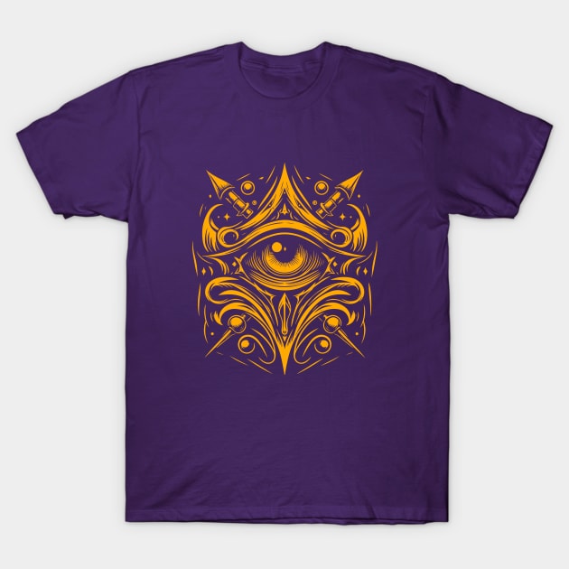 Orange eye tribal tattoo T-Shirt by AnnArtshock